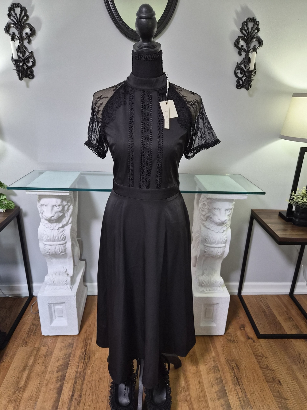 Liquorish Wednesday Addams Lace Dress